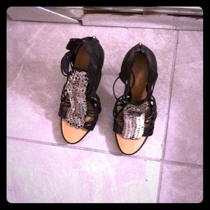 L.A.M.B black strappy stiletto